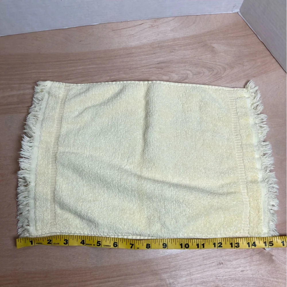 Martex Classic Hand Towels Lot Of 2 Made In USA Yellow Vintage